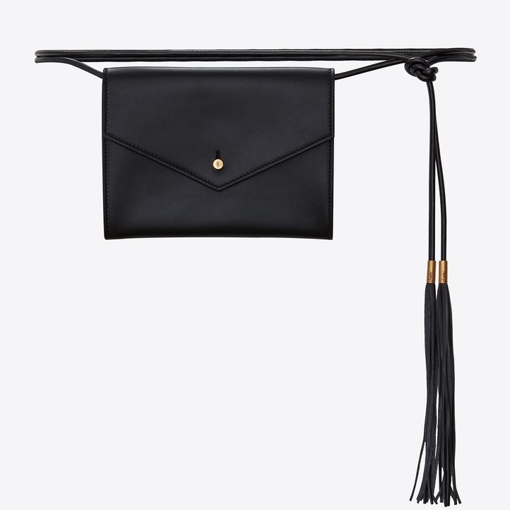 Sa**t Lau*nt black envelope belt bag