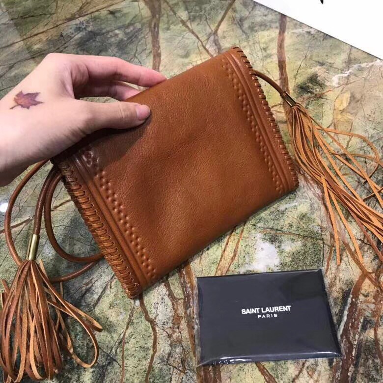 Sa**t Lau*nt brown envelope belt bag