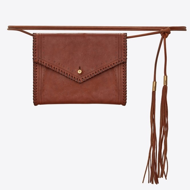 Sa**t Lau*nt brown envelope belt bag