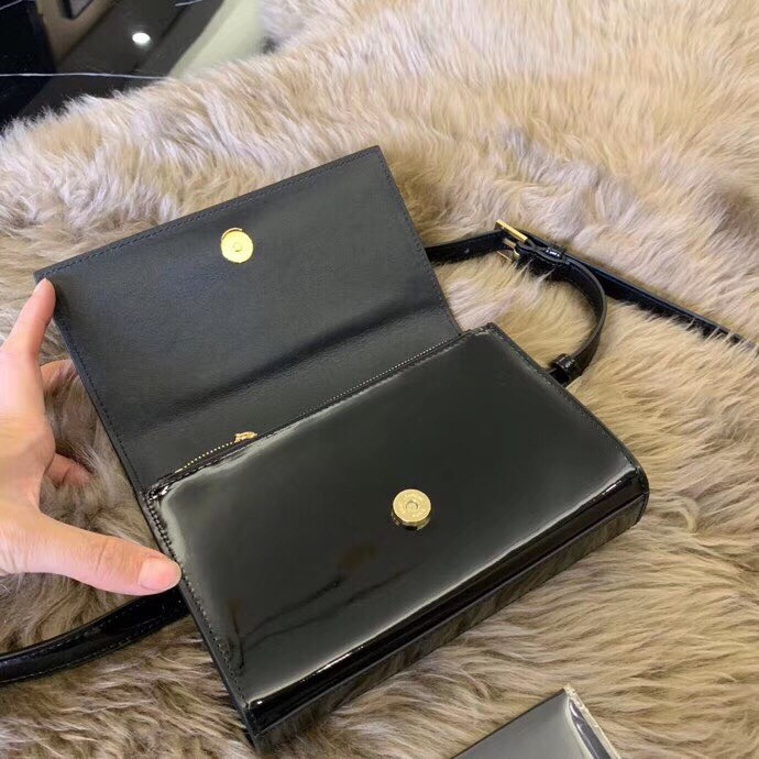 Sa**t Lau*nt black patent kate belt bag