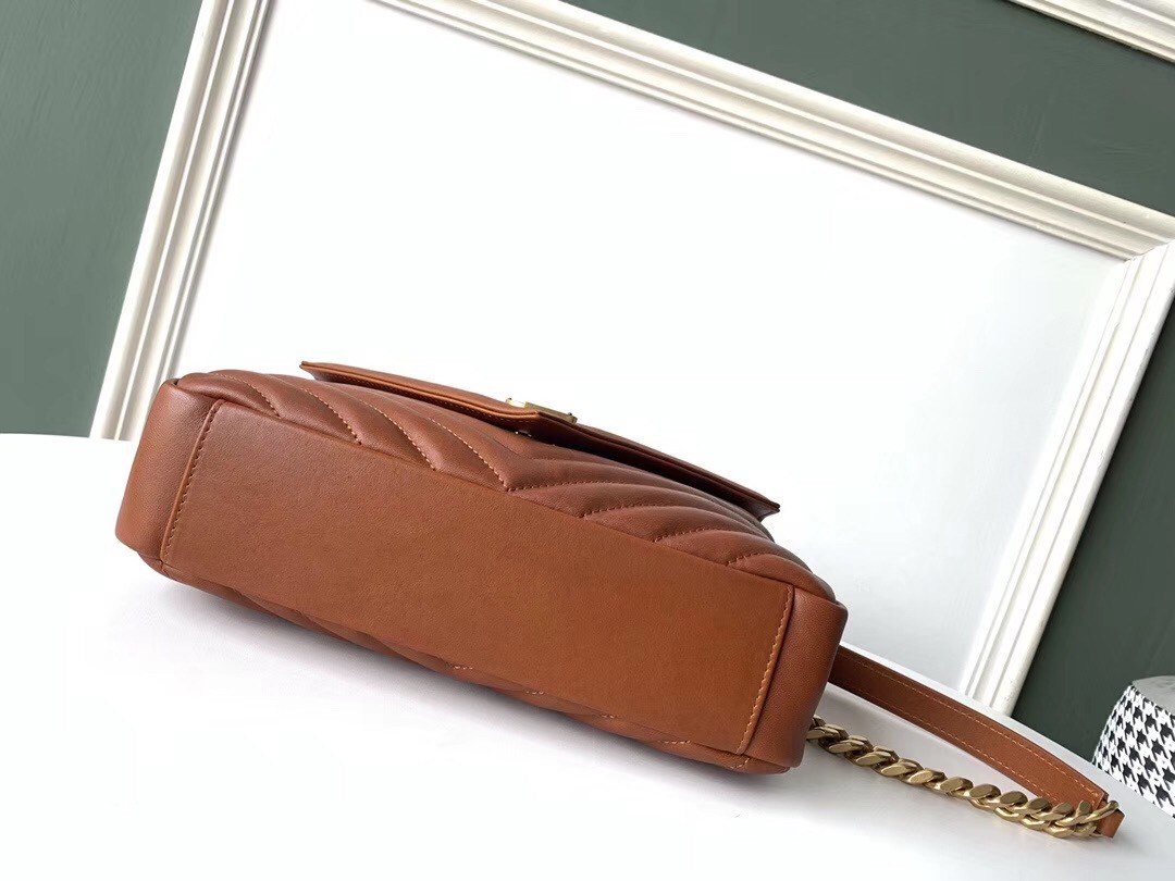 Sa**t Lau*nt college medium bag in brown matelasse leather