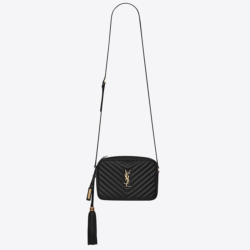 Sa**t Lau*nt lou camera bag in black leather
