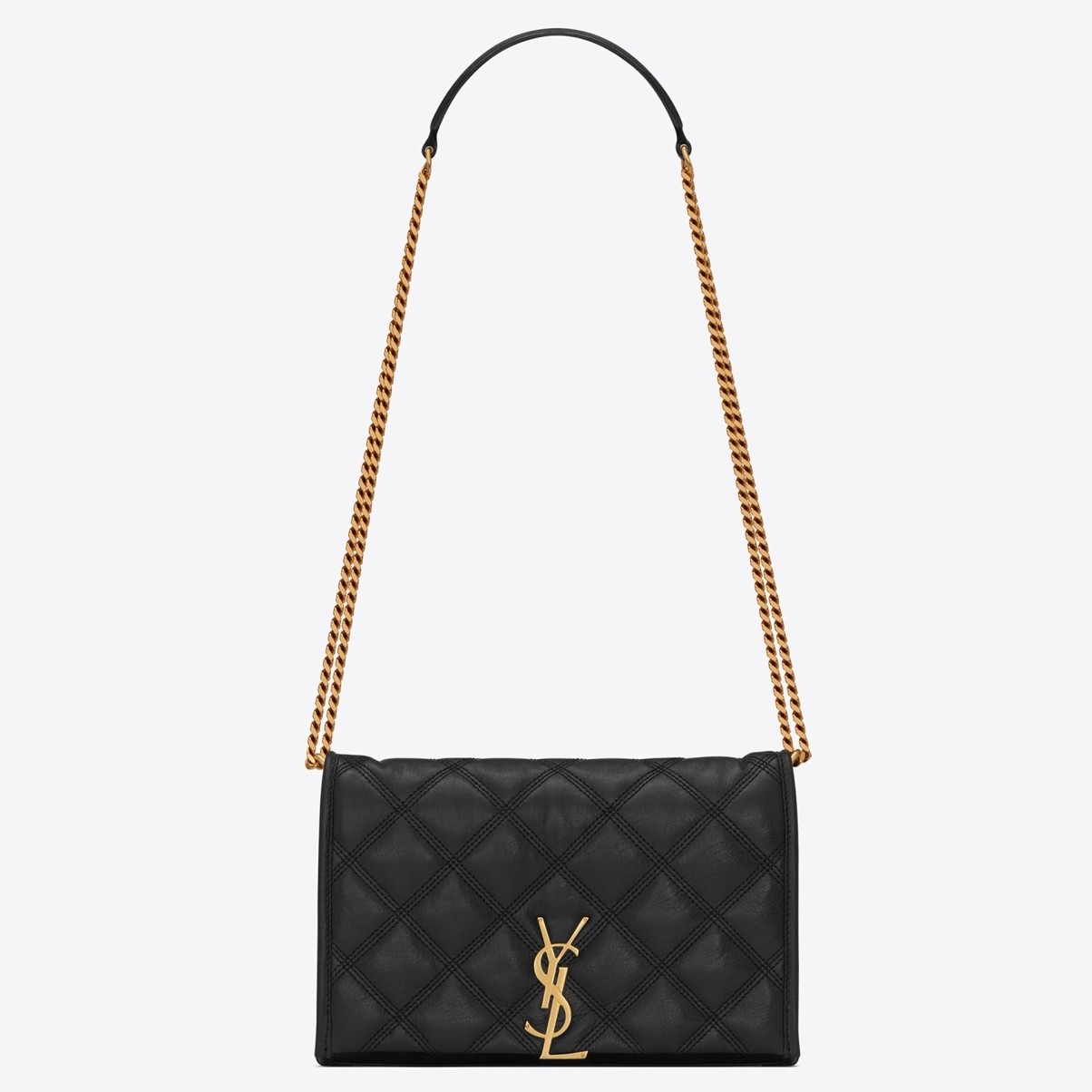 Sa**t Lau*nt woc becky chain wallet in black lambskin