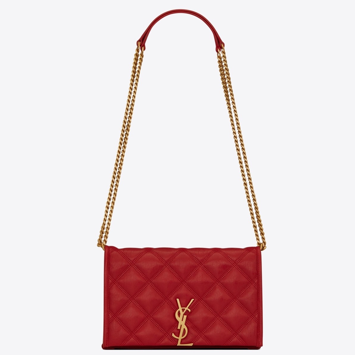 Sa**t Lau*nt woc becky chain wallet in red lambskin