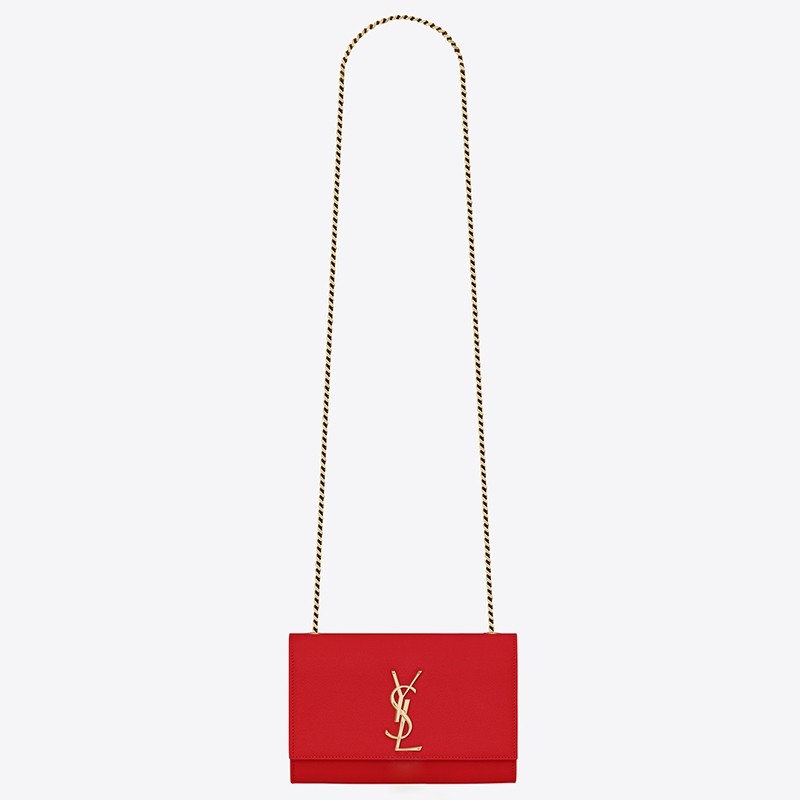 Sa**t Lau*nt small kate bag in red grained leather