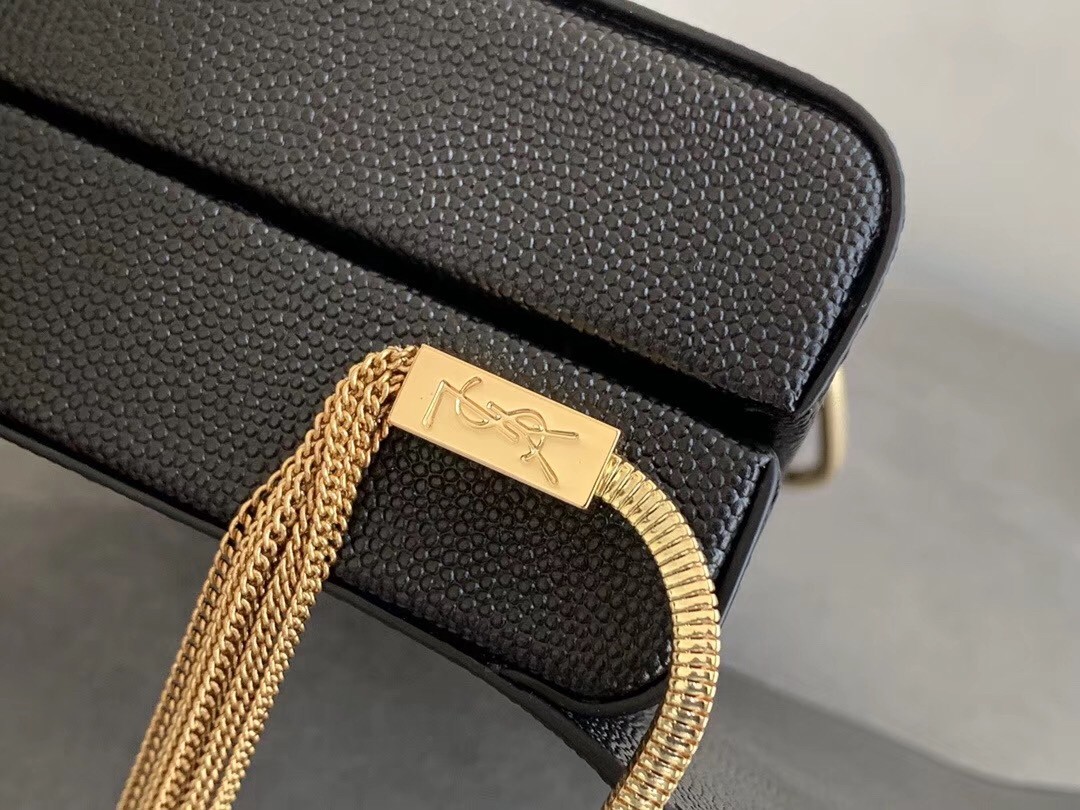 Sa**t Lau*nt kate box bag in black grained leather