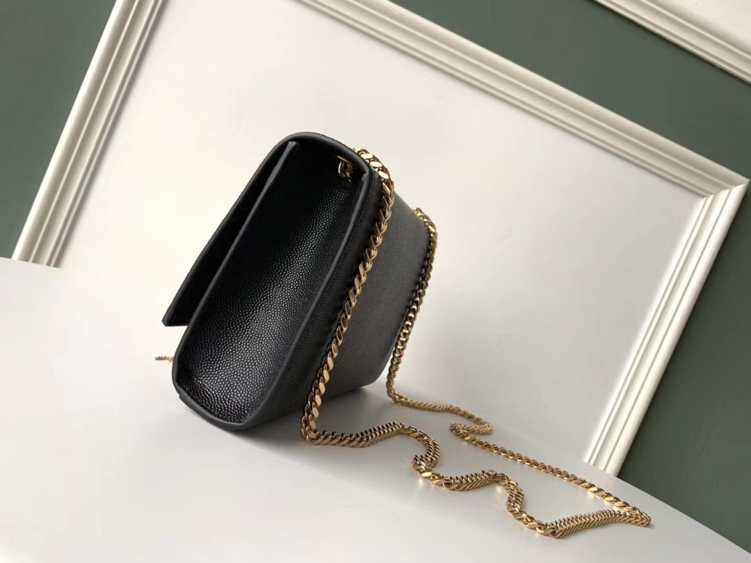 Sa**t Lau*nt small kate tassel bag in black grained leather