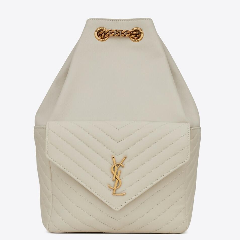 Sa**t Lau*nt joe backpack in white lambskin
