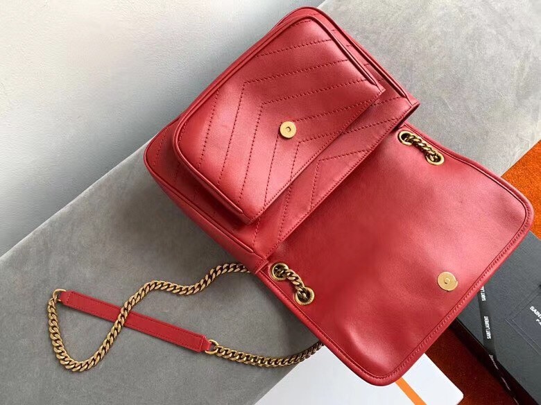 Sa**t Lau*nt niki medium bag in red lambskin