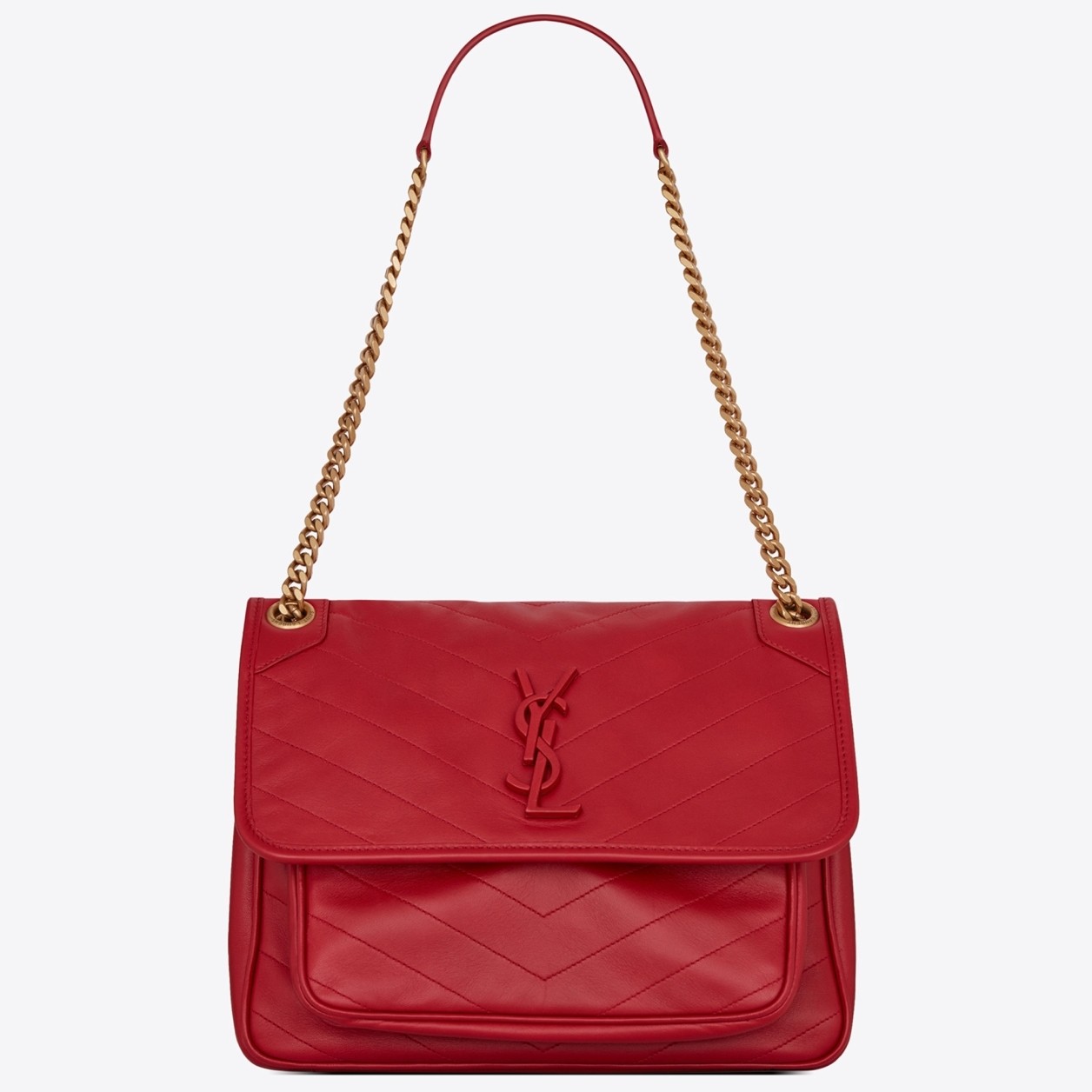 Sa**t Lau*nt niki medium bag in red lambskin