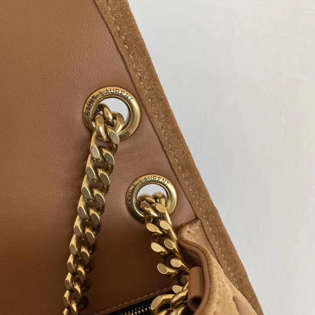Sa**t Lau*nt medium niki bag in brown suede