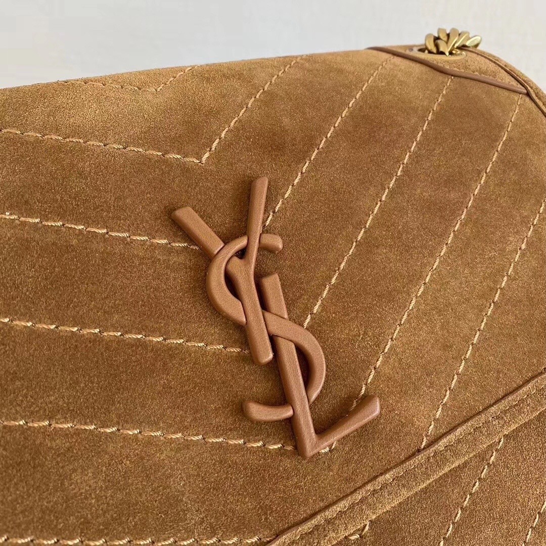 Sa**t Lau*nt medium niki bag in brown suede