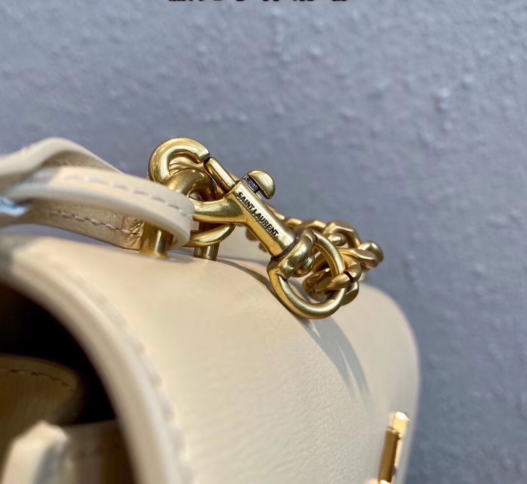 Sa**t Lau*nt new medium sunset bag in beige calfskin