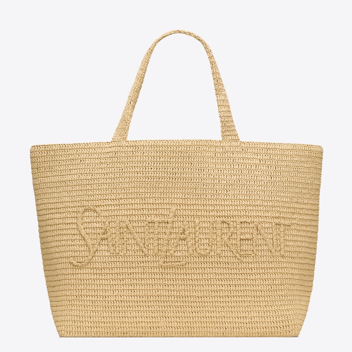 Sa**t Lau*nt oversized tote bag in naturel raffia